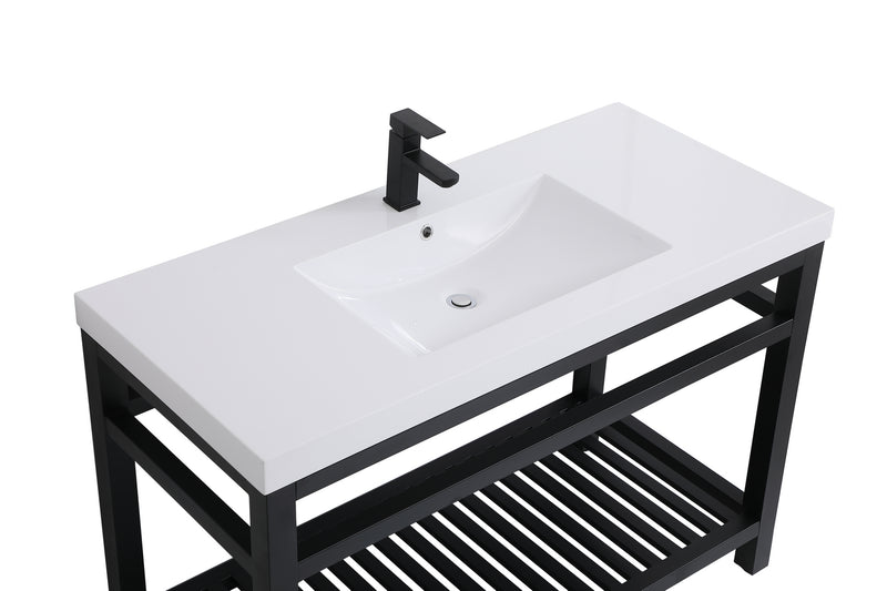 Elegant Lighting VF14048BK Single Bathroom Vanity, black