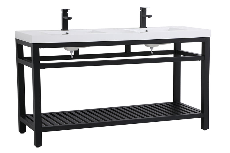 Elegant Lighting VF14060DBK Double Bathroom Vanity, black