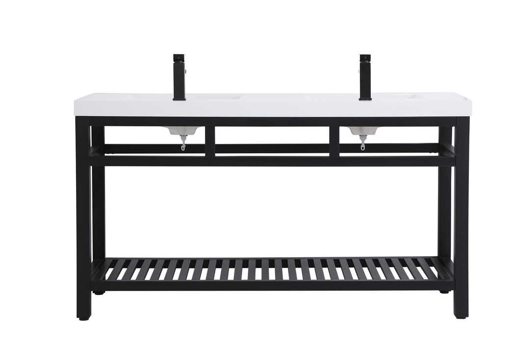 Elegant Lighting VF14060DBK Double Bathroom Vanity, black