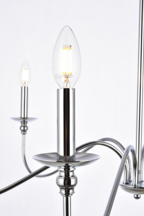 Elegant Lighting LD5006D36PN Six Lights Chandelier, Polished Nickel