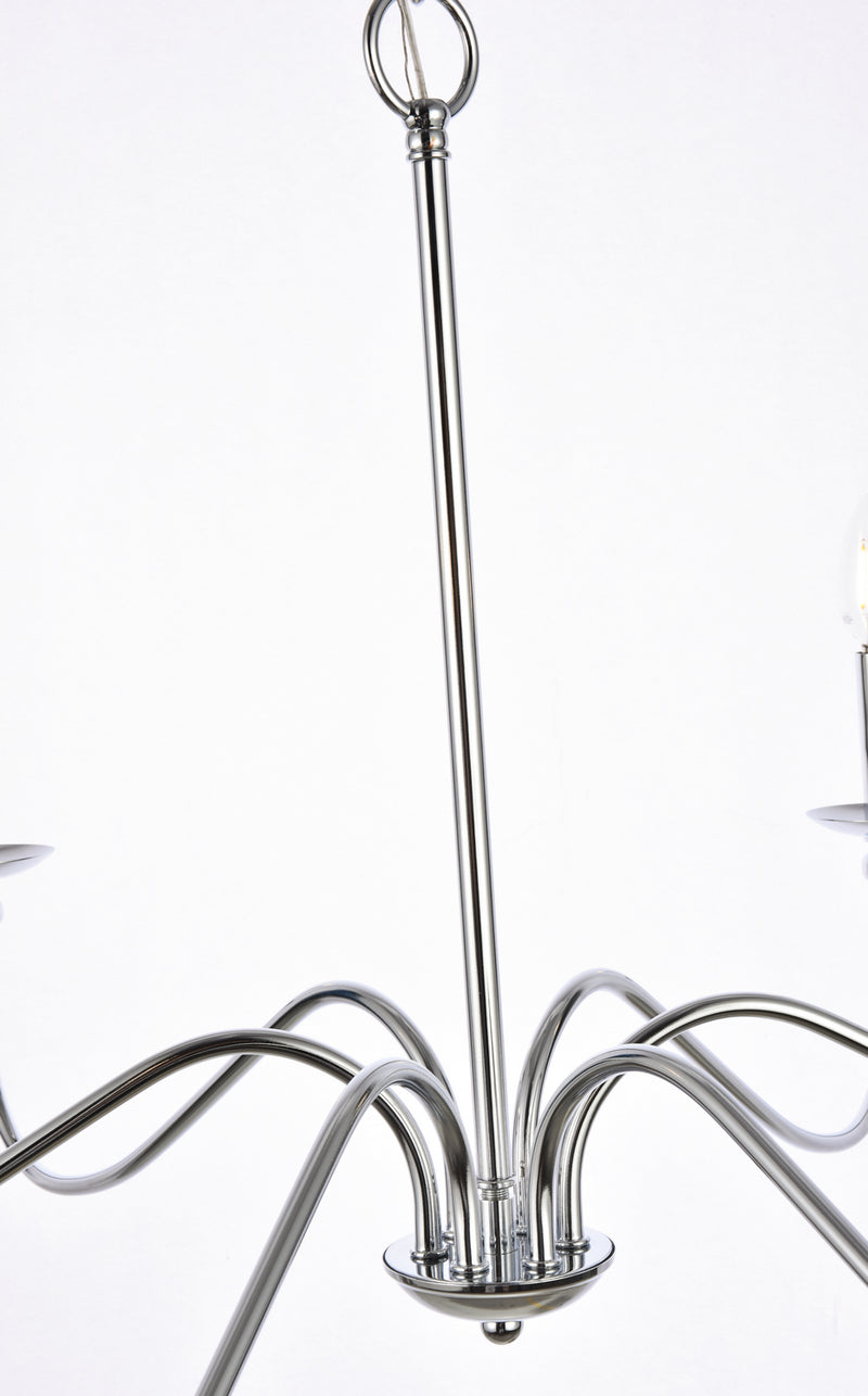 Elegant Lighting LD5006D36PN Six Lights Chandelier, Polished Nickel