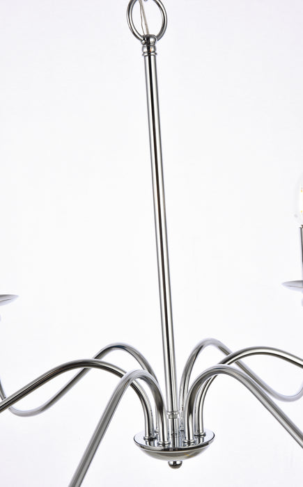 Elegant Lighting LD5006D36PN Six Lights Chandelier, Polished Nickel