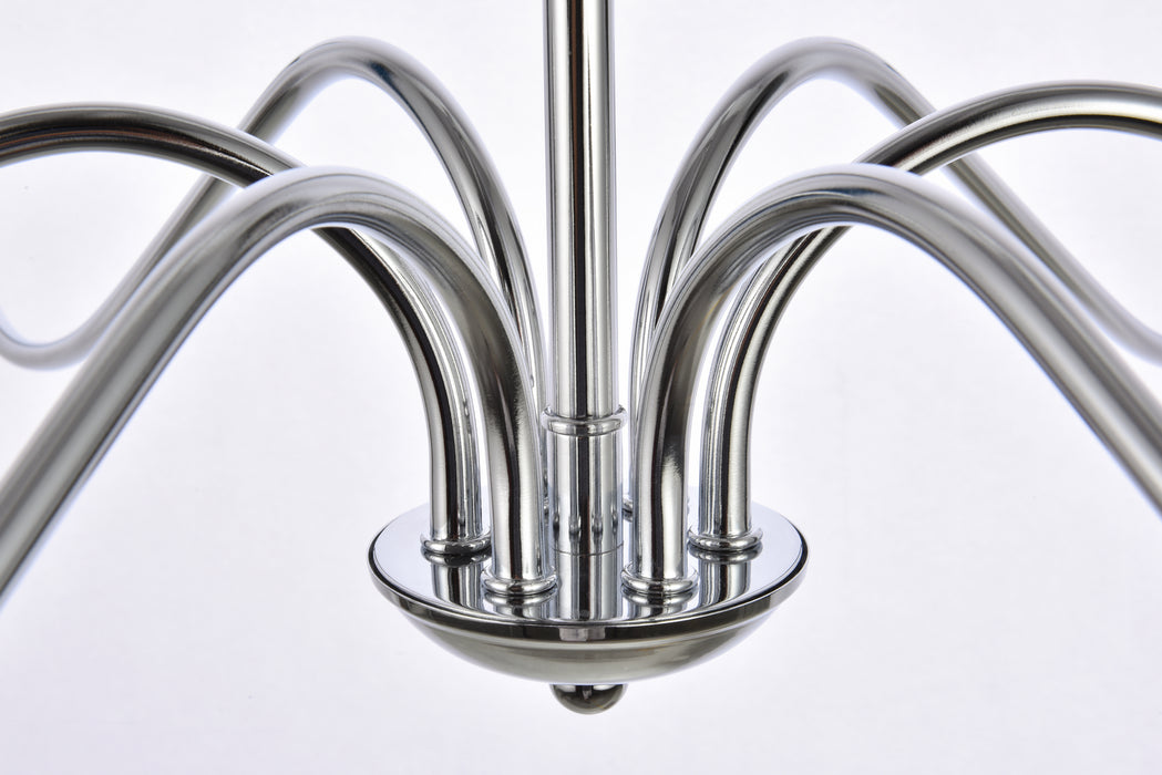 Elegant Lighting LD5006D36PN Six Lights Chandelier, Polished Nickel
