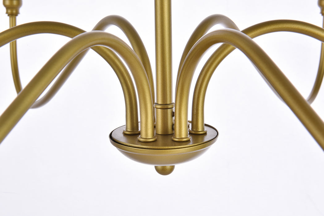 Elegant Lighting LD5006D36BR Six Lights Chandelier, Brass