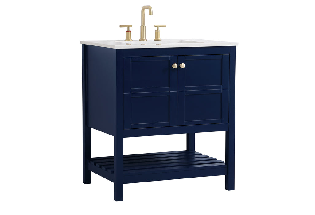 Elegant Lighting VF16430BL Single Bathroom Vanity, Blue