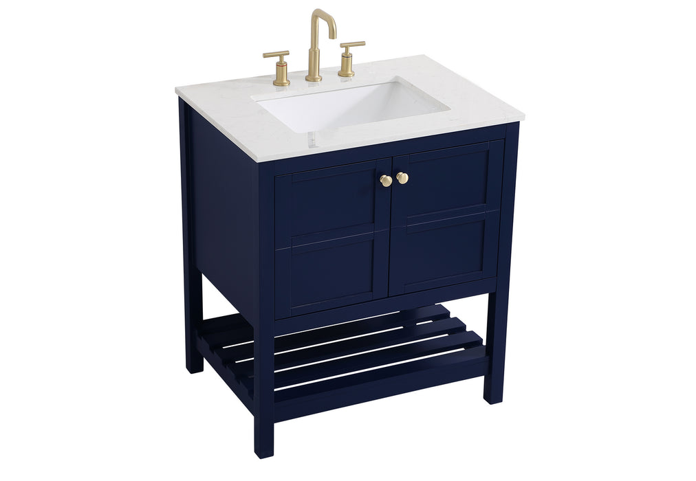 Elegant Lighting VF16430BL Single Bathroom Vanity, Blue