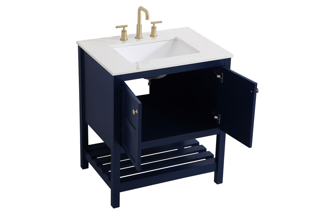 Elegant Lighting VF16430BL Single Bathroom Vanity, Blue