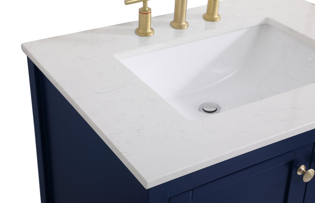 Elegant Lighting VF16430BL Single Bathroom Vanity, Blue