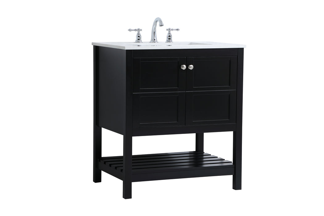 Elegant Lighting VF16430BK Single Bathroom Vanity, Black