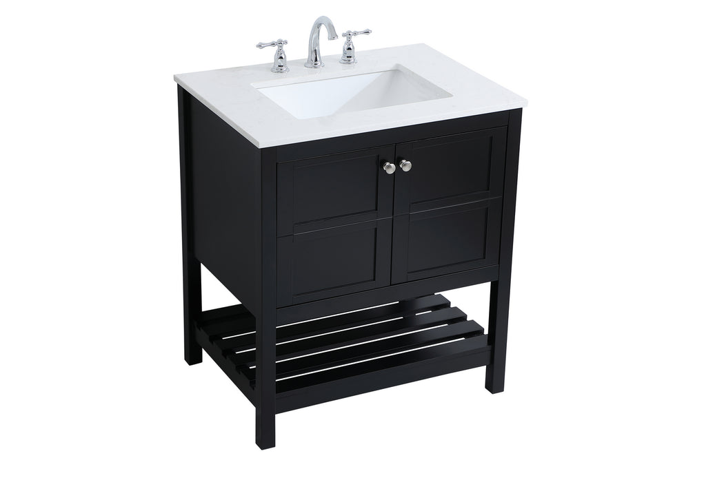 Elegant Lighting VF16430BK Single Bathroom Vanity, Black