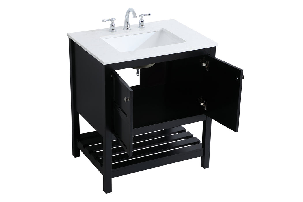Elegant Lighting VF16430BK Single Bathroom Vanity, Black