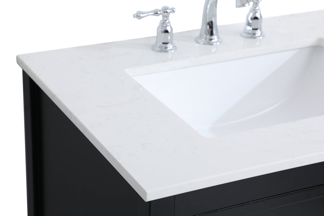 Elegant Lighting VF16430BK Single Bathroom Vanity, Black