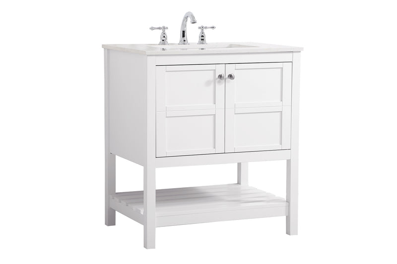 Elegant Lighting VF16430WH Single Bathroom Vanity, White