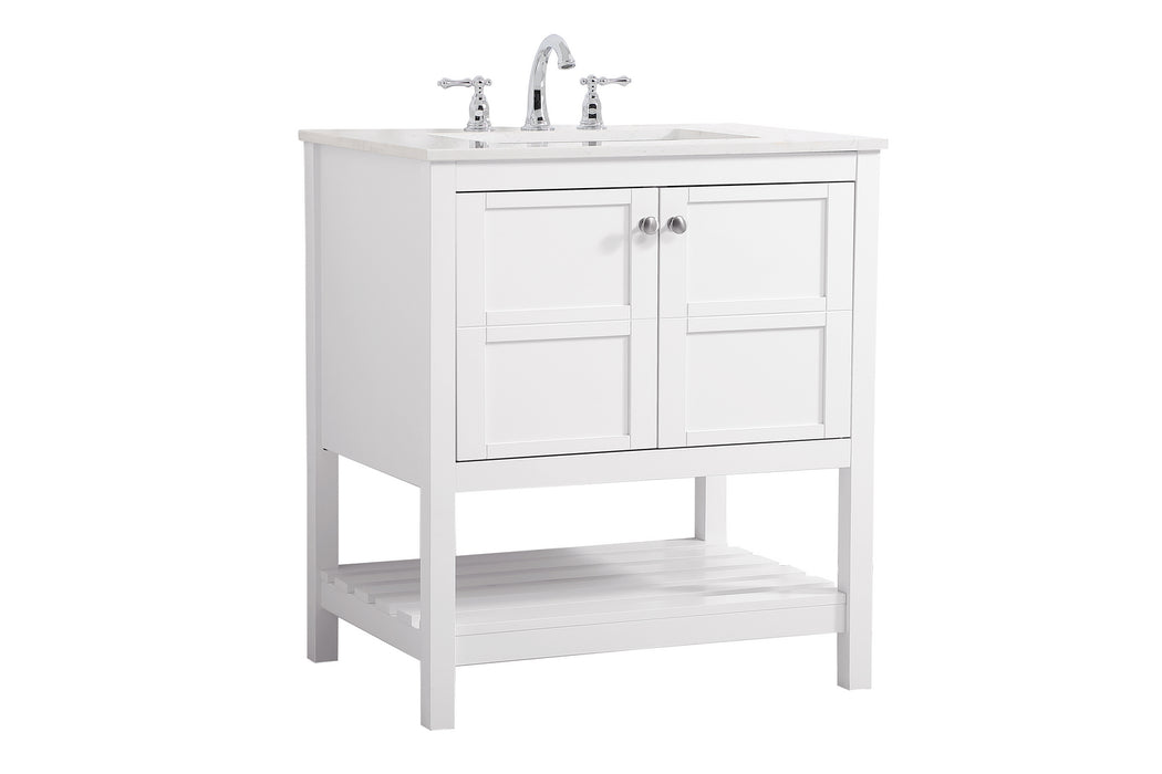 Elegant Lighting VF16430WH Single Bathroom Vanity, White