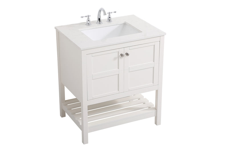 Elegant Lighting VF16430WH Single Bathroom Vanity, White