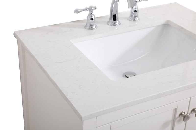 Elegant Lighting VF16430WH Single Bathroom Vanity, White