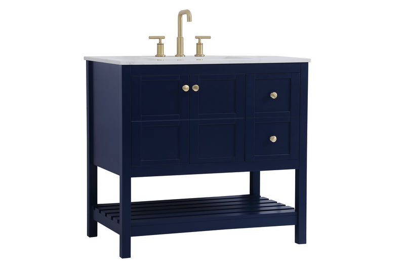 Elegant Lighting VF16436BL Single Bathroom Vanity, Blue