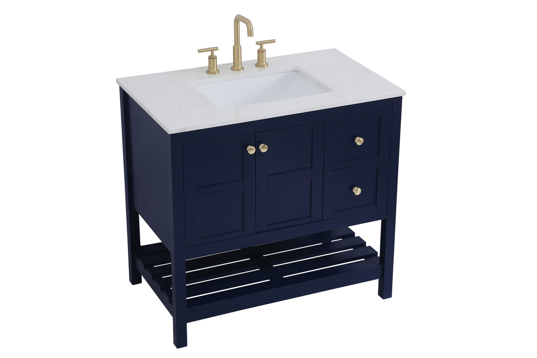 Elegant Lighting VF16436BL Single Bathroom Vanity, Blue