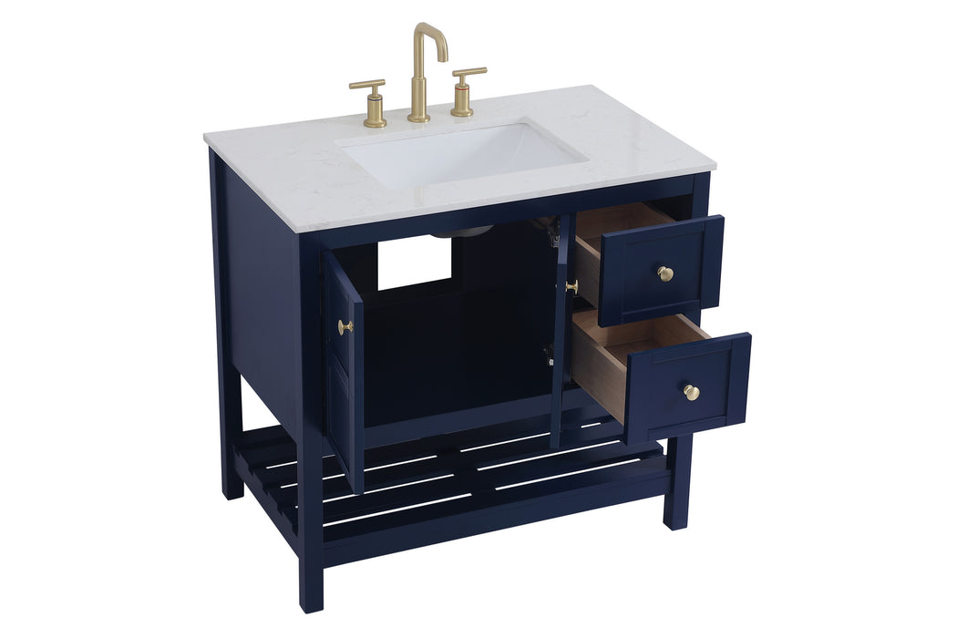 Elegant Lighting VF16436BL Single Bathroom Vanity, Blue