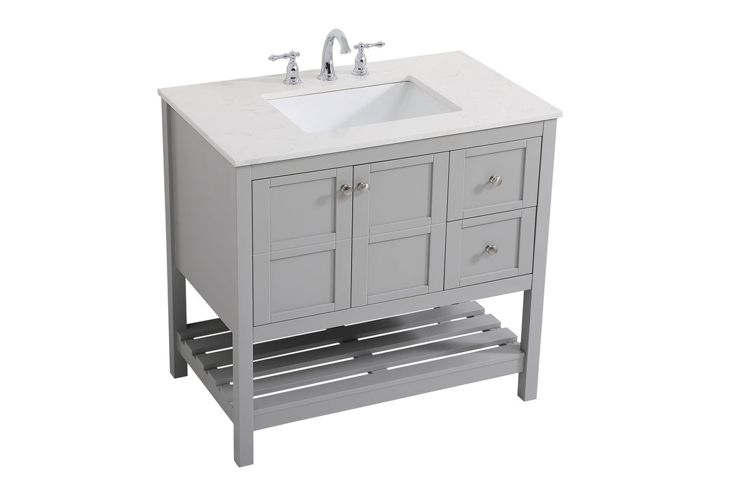 Elegant Lighting VF16436GR Single Bathroom Vanity, Gray