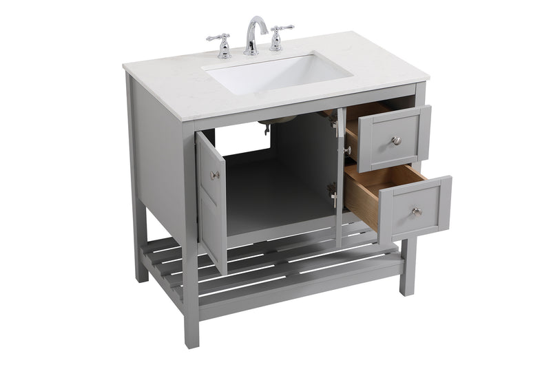Elegant Lighting VF16436GR Single Bathroom Vanity, Gray