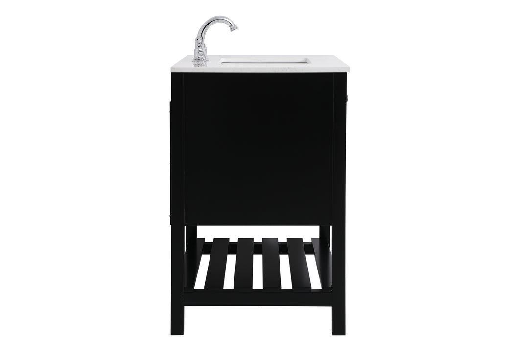 Elegant Lighting VF16436BK Single Bathroom Vanity, Black