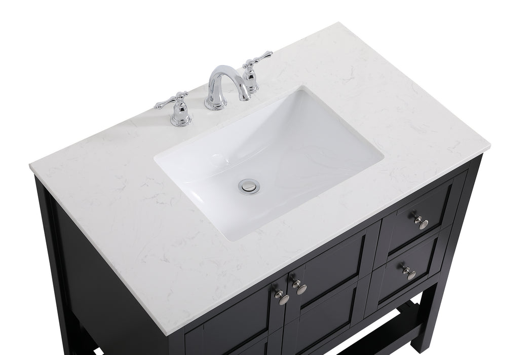 Elegant Lighting VF16436BK Single Bathroom Vanity, Black