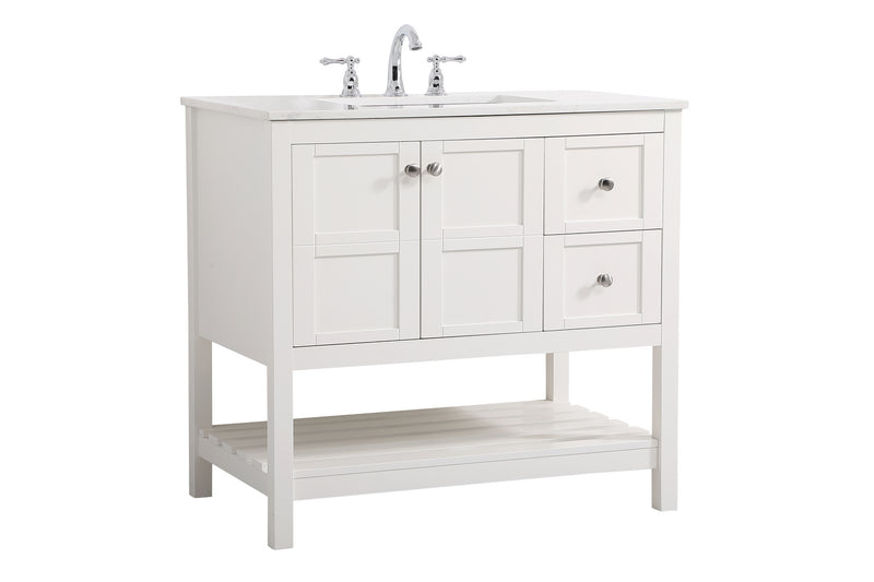 Elegant Lighting VF16436WH Single Bathroom Vanity, White