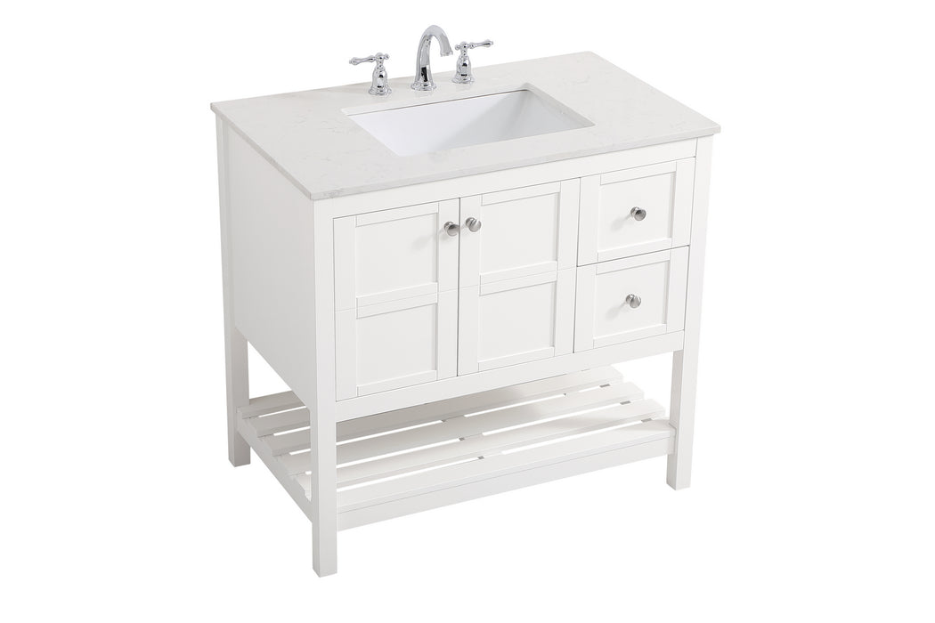 Elegant Lighting VF16436WH Single Bathroom Vanity, White