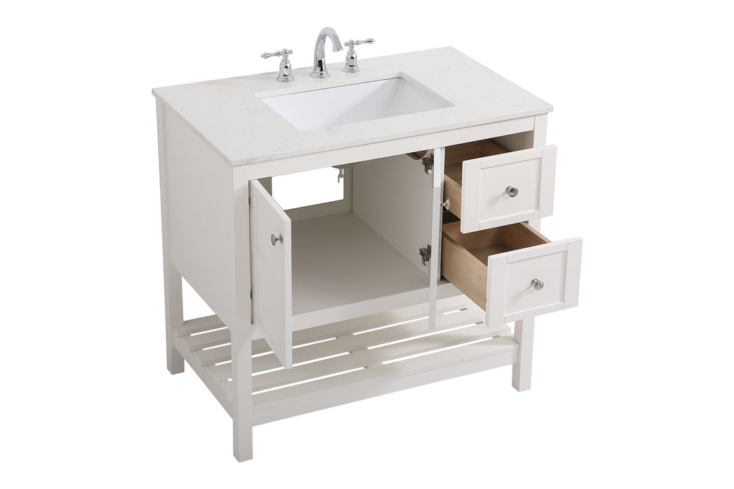 Elegant Lighting VF16436WH Single Bathroom Vanity, White