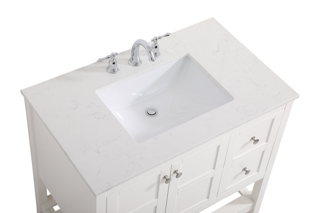 Elegant Lighting VF16436WH Single Bathroom Vanity, White