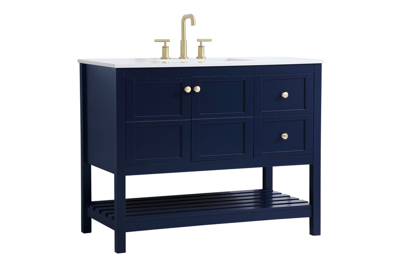 Elegant Lighting VF16442BL Single Bathroom Vanity, Blue