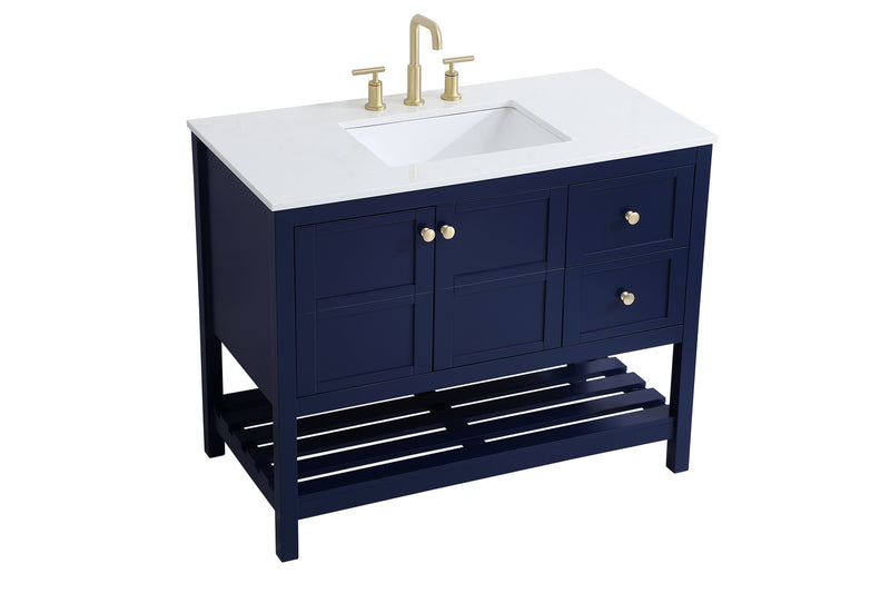 Elegant Lighting VF16442BL Single Bathroom Vanity, Blue