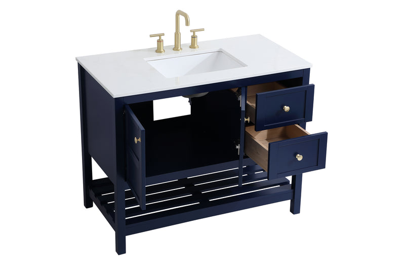 Elegant Lighting VF16442BL Single Bathroom Vanity, Blue