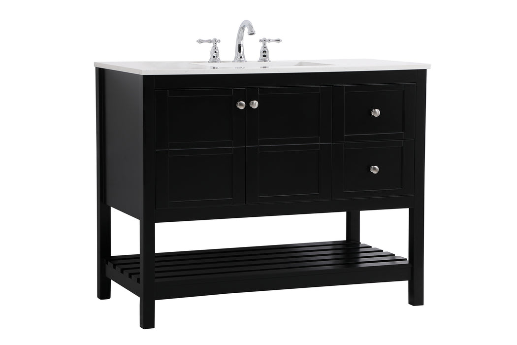 Elegant Lighting VF16442BK Single Bathroom Vanity, Black