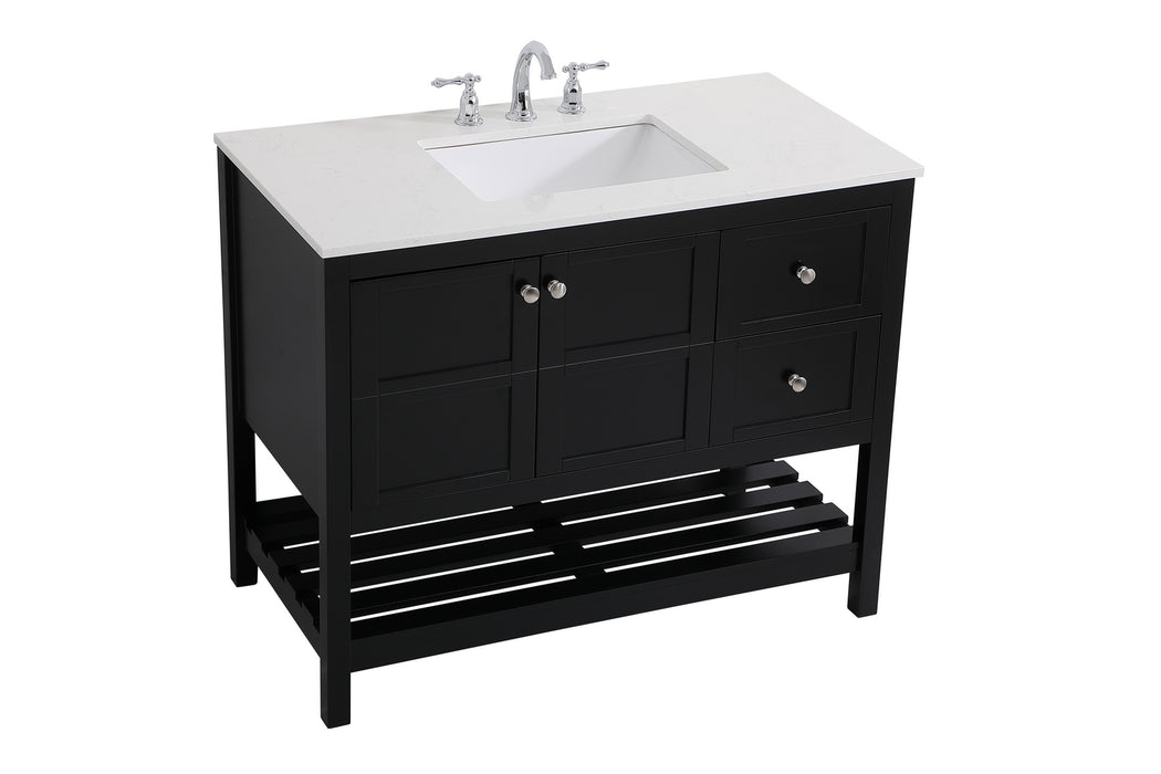 Elegant Lighting VF16442BK Single Bathroom Vanity, Black