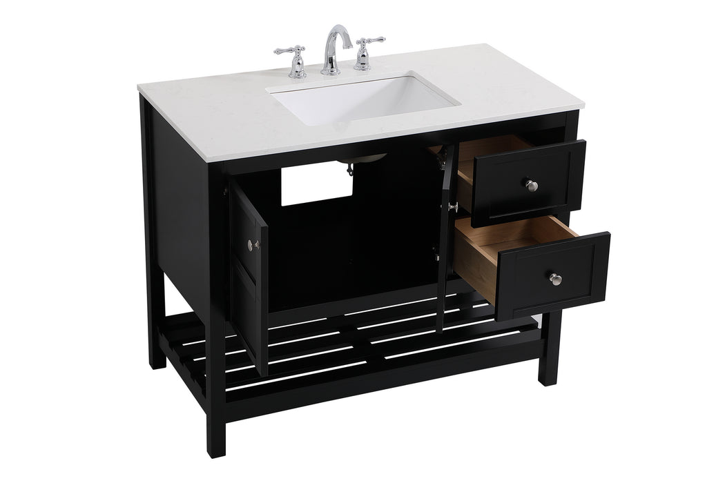 Elegant Lighting VF16442BK Single Bathroom Vanity, Black