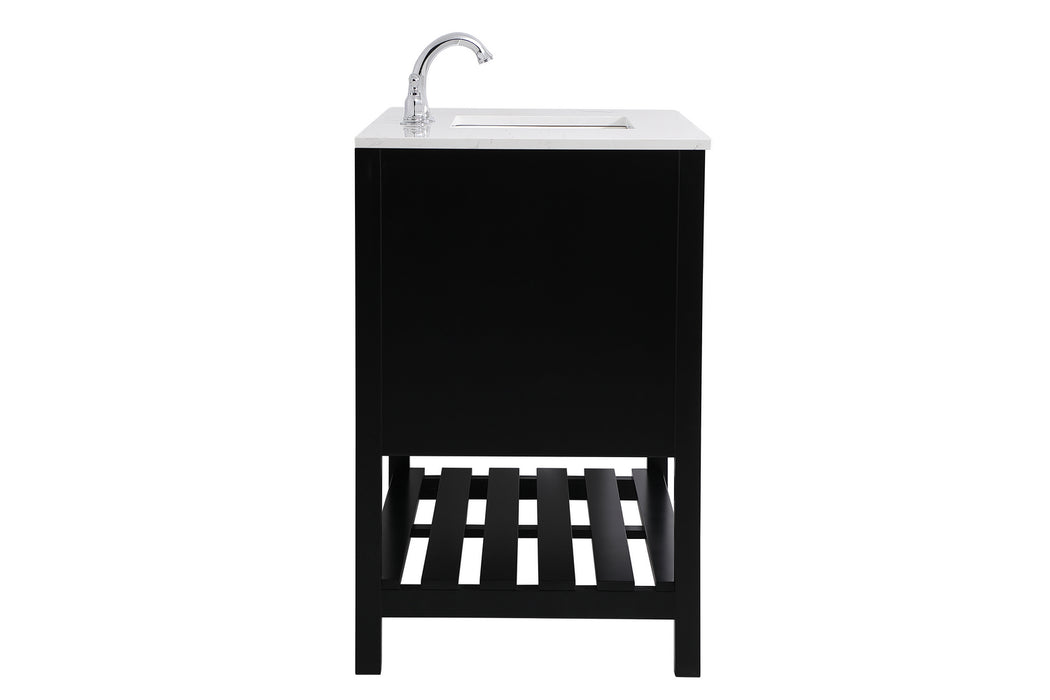 Elegant Lighting VF16442BK Single Bathroom Vanity, Black
