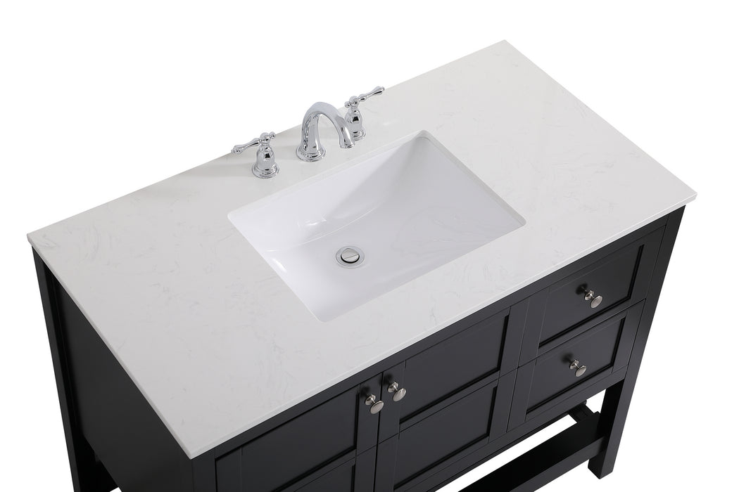Elegant Lighting VF16442BK Single Bathroom Vanity, Black