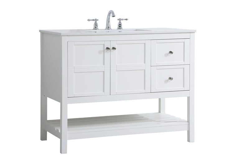 Elegant Lighting VF16442WH Single Bathroom Vanity, White