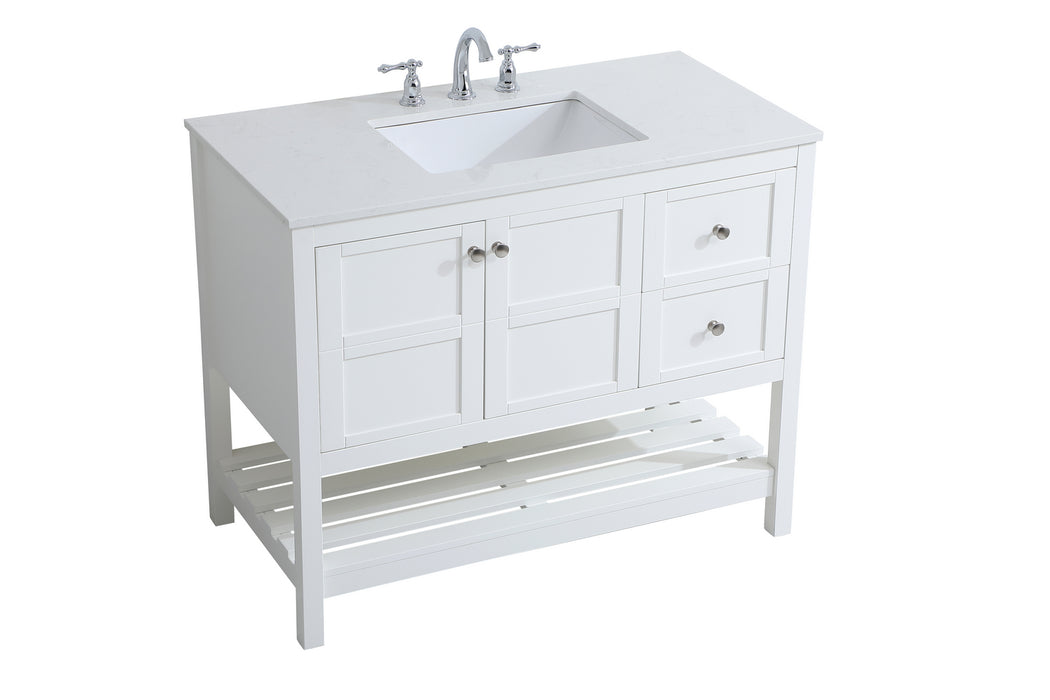 Elegant Lighting VF16442WH Single Bathroom Vanity, White