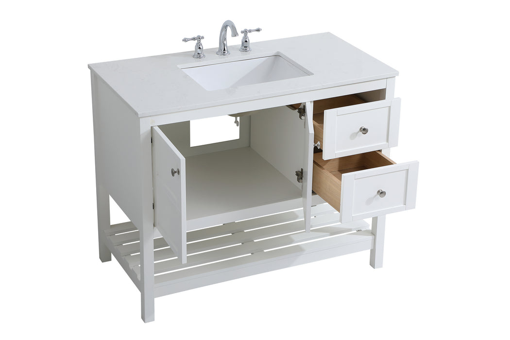 Elegant Lighting VF16442WH Single Bathroom Vanity, White