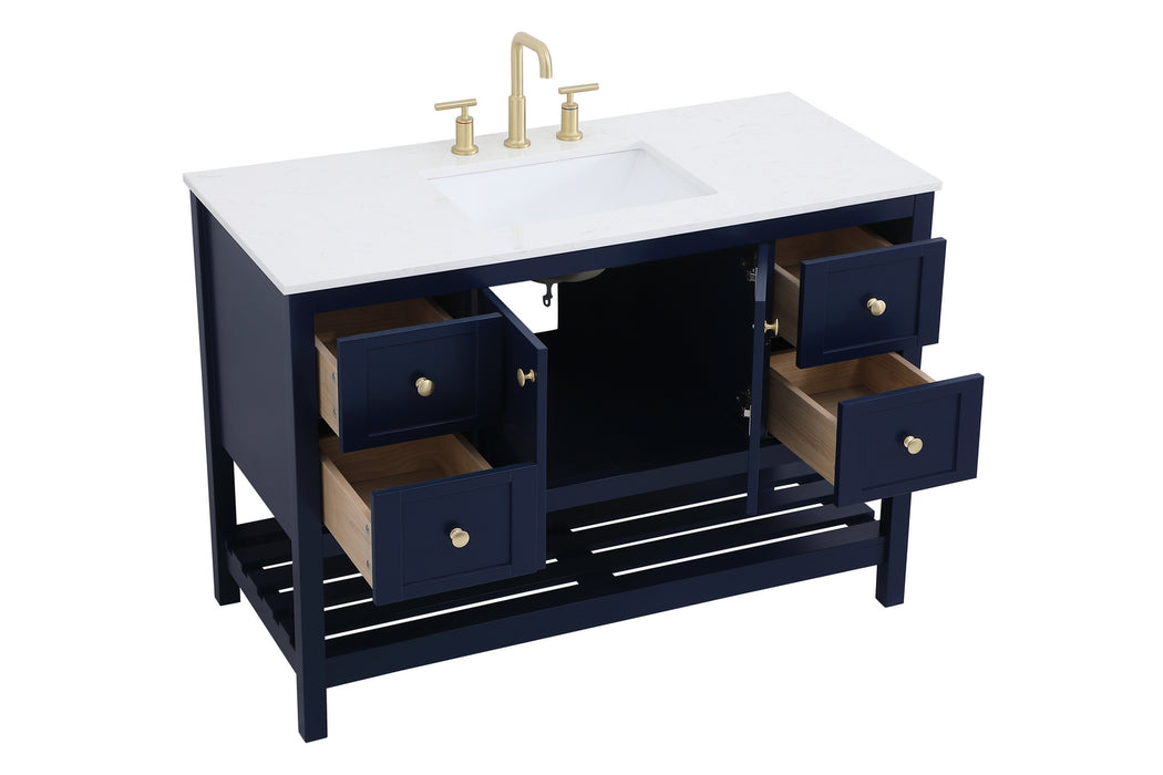 Elegant Lighting VF16448BL Single Bathroom Vanity, Blue