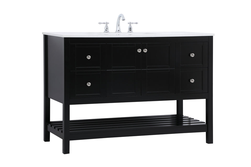 Elegant Lighting VF16448BK Single Bathroom Vanity, Black