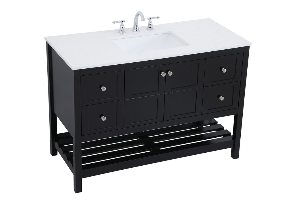 Elegant Lighting VF16448BK Single Bathroom Vanity, Black