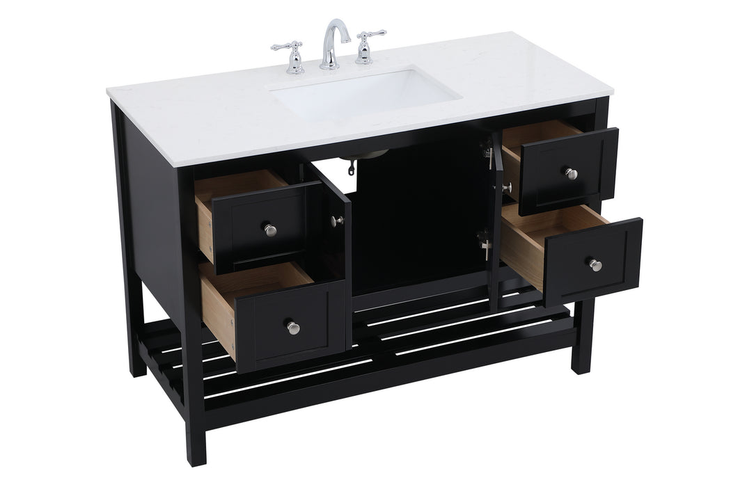 Elegant Lighting VF16448BK Single Bathroom Vanity, Black