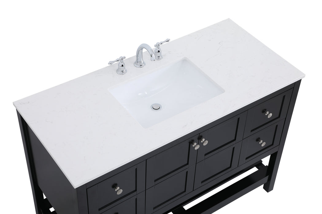 Elegant Lighting VF16448BK Single Bathroom Vanity, Black