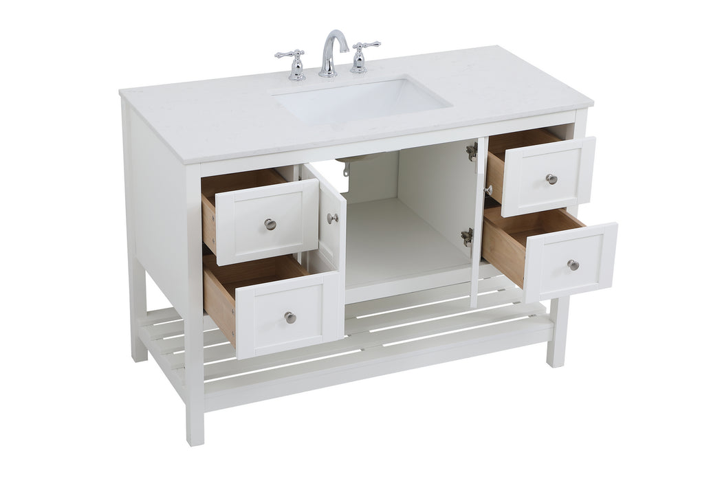 Elegant Lighting VF16448WH Single Bathroom Vanity, White