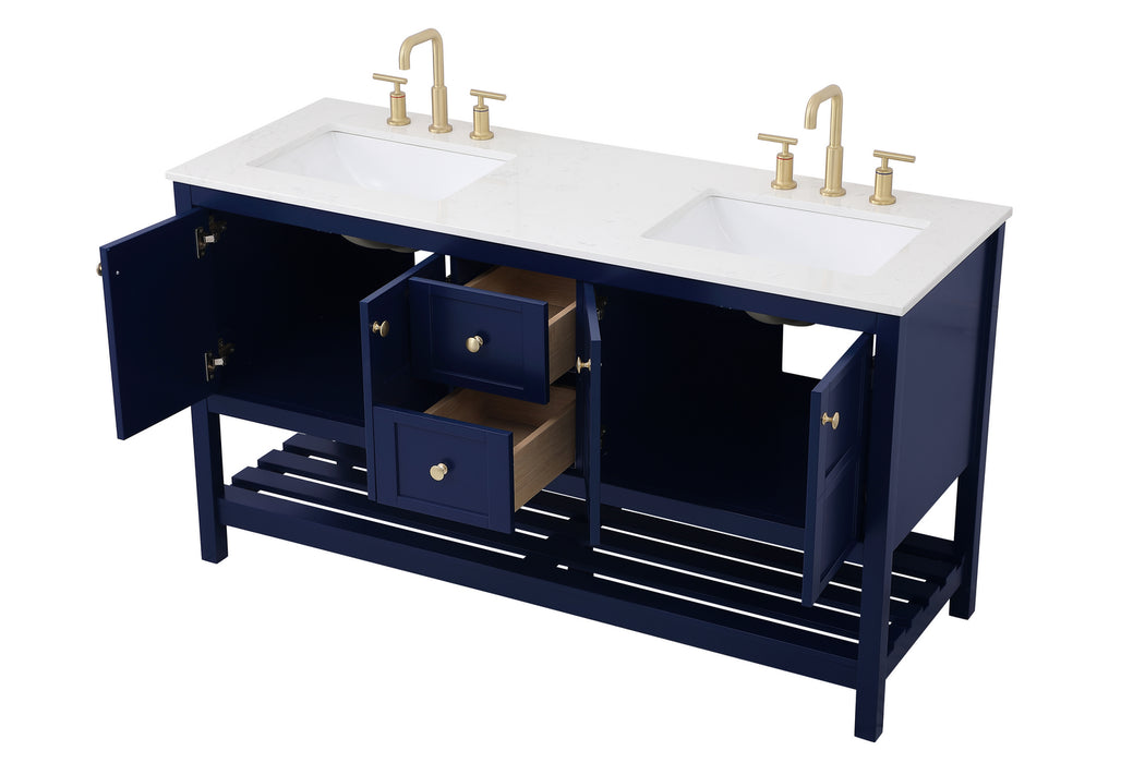 Elegant Lighting VF16460DBL Single Bathroom Vanity, Blue