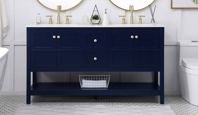 Elegant Lighting VF16460DBL Single Bathroom Vanity, Blue